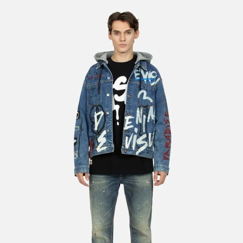 EVISU Denim Jackets Men Denim Blue-3
