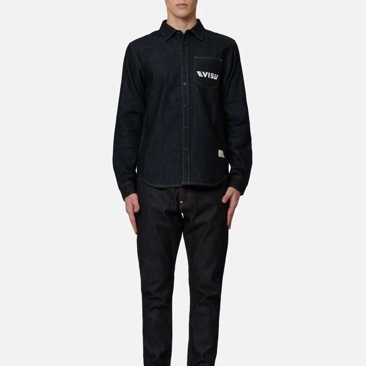 EVISU Shirts Men Denim Blue-2