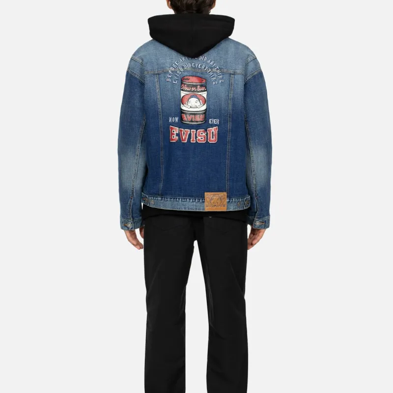 EVISU Denim Jackets Men Denim Blue-4