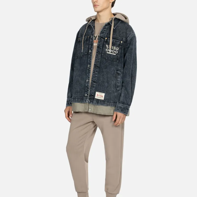 EVISU Denim Jackets Men Black-4