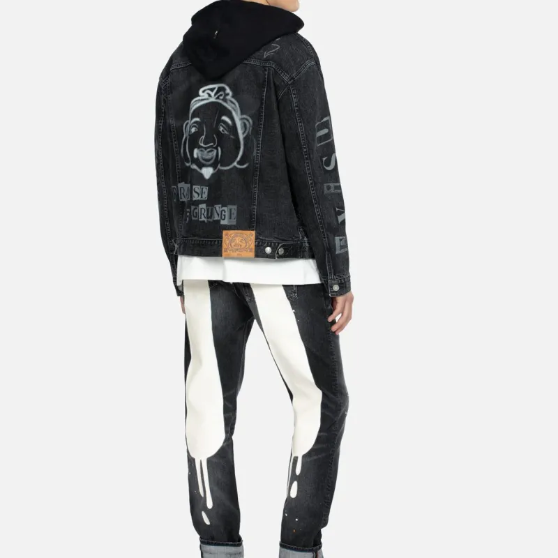 EVISU Denim Jackets Men Black-4