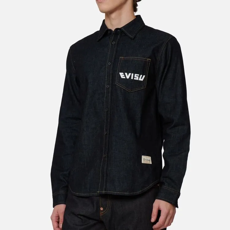EVISU Shirts Men Denim Blue-5