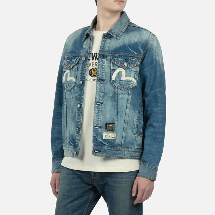 EVISU Denim Jackets Men Blue-3