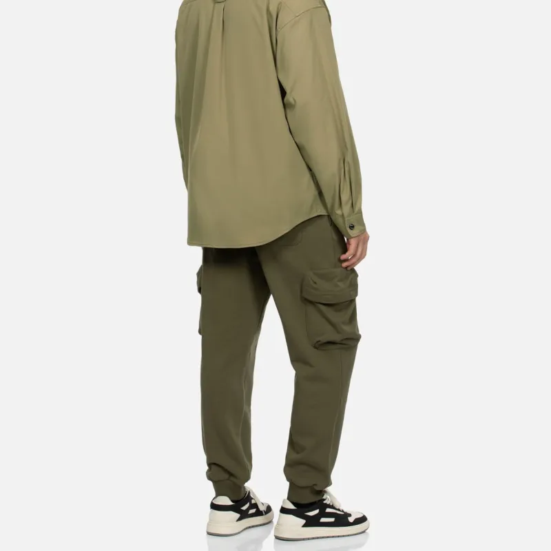 EVISU Knitted Sweatpants Men Army Green-4