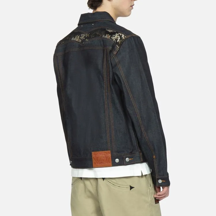 EVISU Denim Jackets Men Dark Blue-3