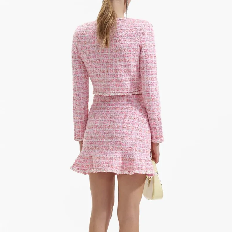 Self portrait Cropped Tweed Cardigan-2