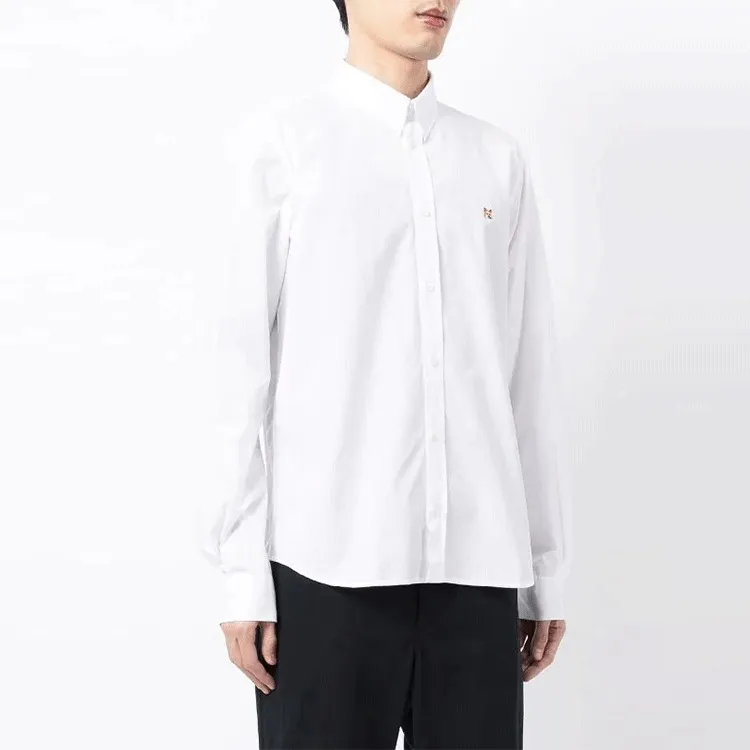 Maison Kitsune Fox Head Patch Long Sleeved Shirt-3