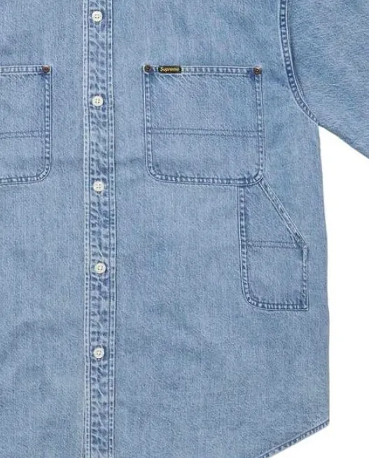 Supreme Loose Fit S/S Denim Painter Shirt - POIZON