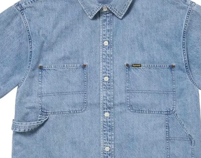三*里様 Loose Fit S/S Denim Painter Shirt S Supreme Loose Fit S S Denim Painter Shirt (SS25) - $138