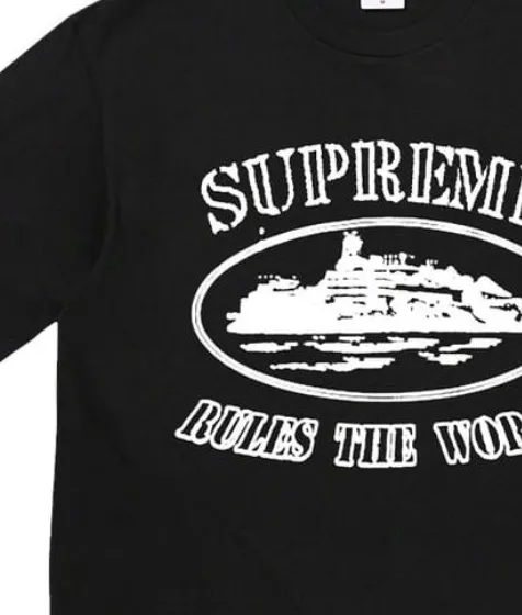 ★SUPREME x Corteiz★送料込★話題のコラボレーション T シャツ Corteiz X Supreme Corteiz Co-brand T-Shirts Unisex Black
