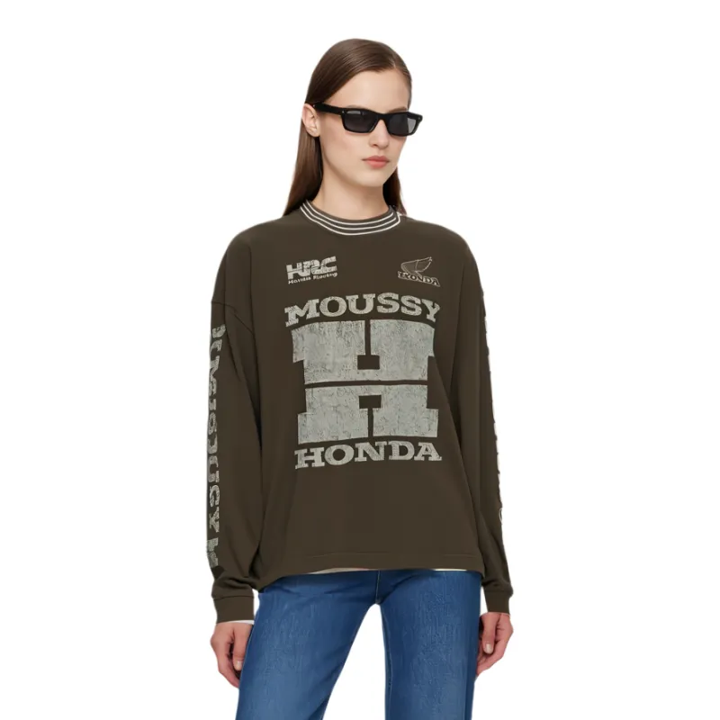 MOUSSY HRC Collaboration Drop Shoulder Sleeve T Shirt Women's-8