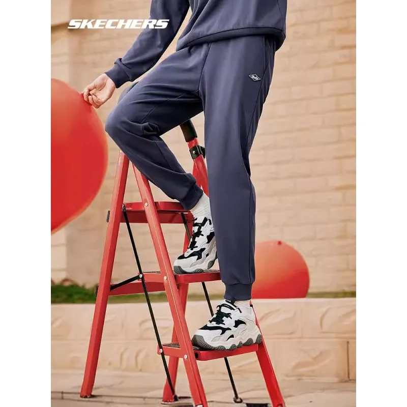 Skechers Colorful Knitted Sweatpants Men Marine Blue/00DU-4