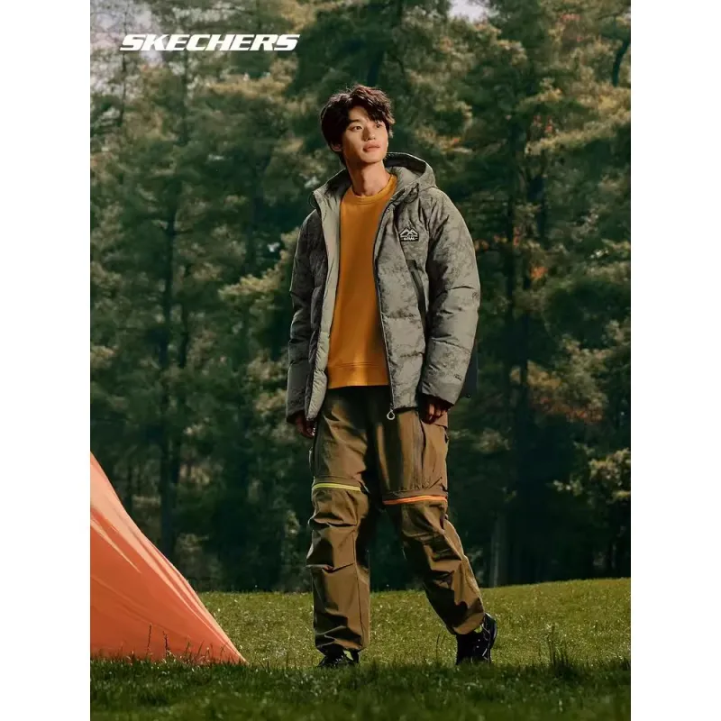 Skechers Sports Life Collection Down Jackets Men Light Khaki Camouflage-3
