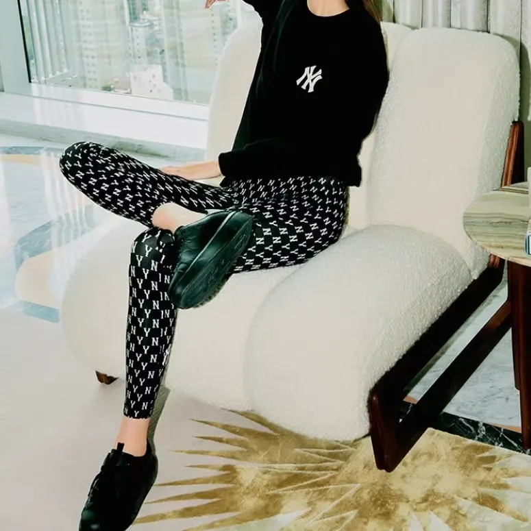 MLB Mlb Old Flower Athletic Trousers Women's Black-3