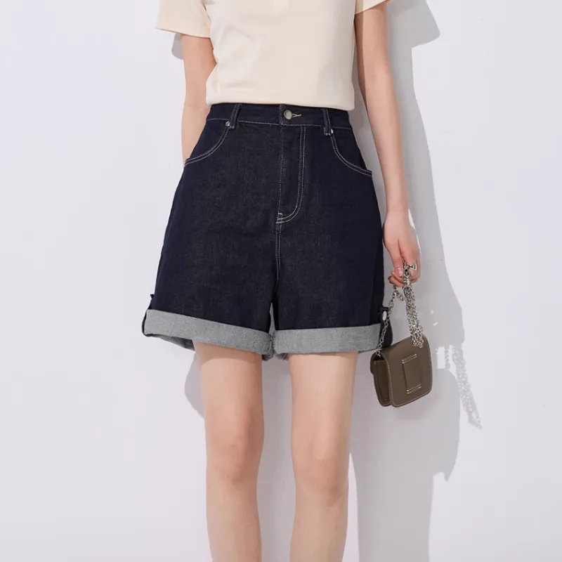 CHUMIAN Denim Shorts Women's Original Denim Blue-1