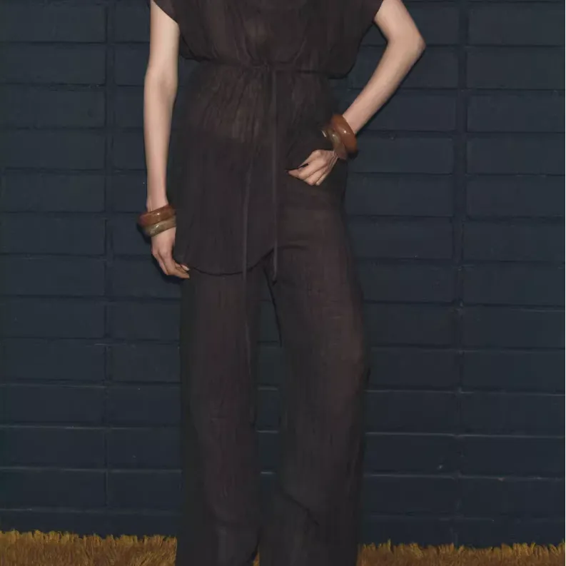 ZARA ZW Series Casual Pants Women's Brown-4