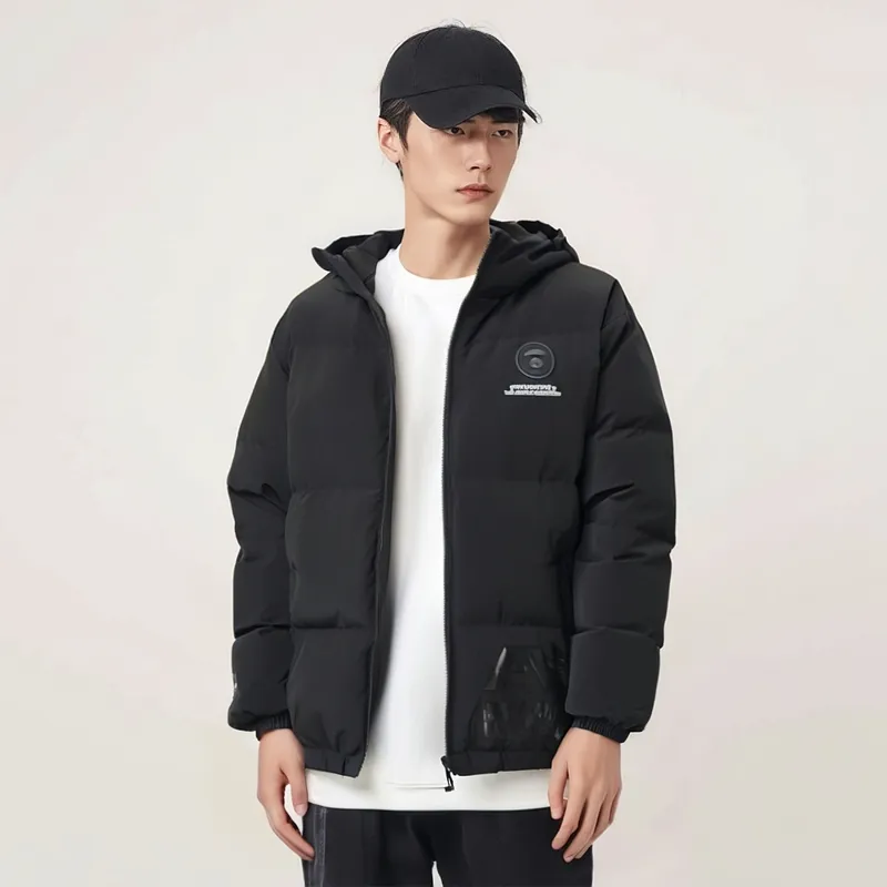 Aape Slogan print Hooded Padded Jacket-2