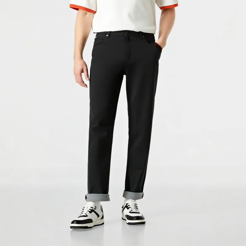 PEACEBIRD MEN Jeans Men Black 1 Slim Fit With Foot Pocket-2