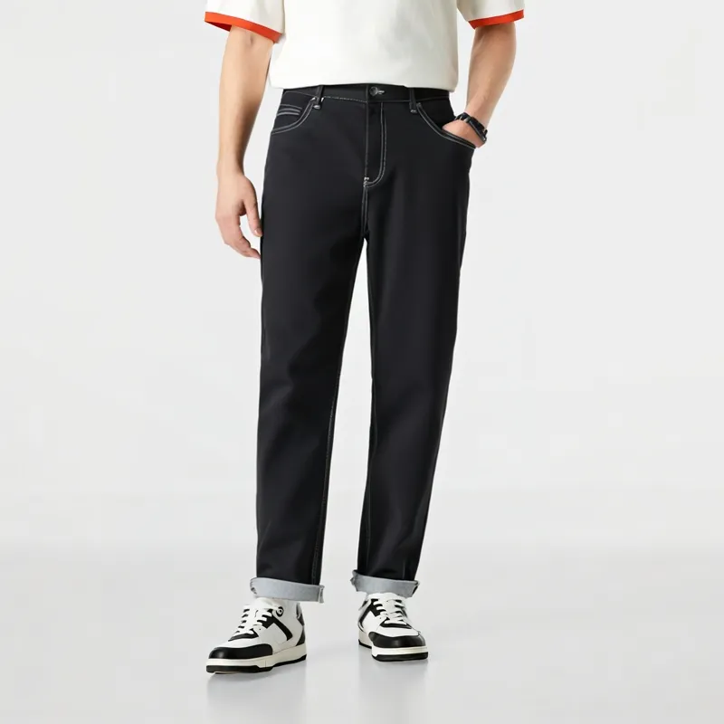 PEACEBIRD MEN Jeans Men Black 1 Fitted Cone-2