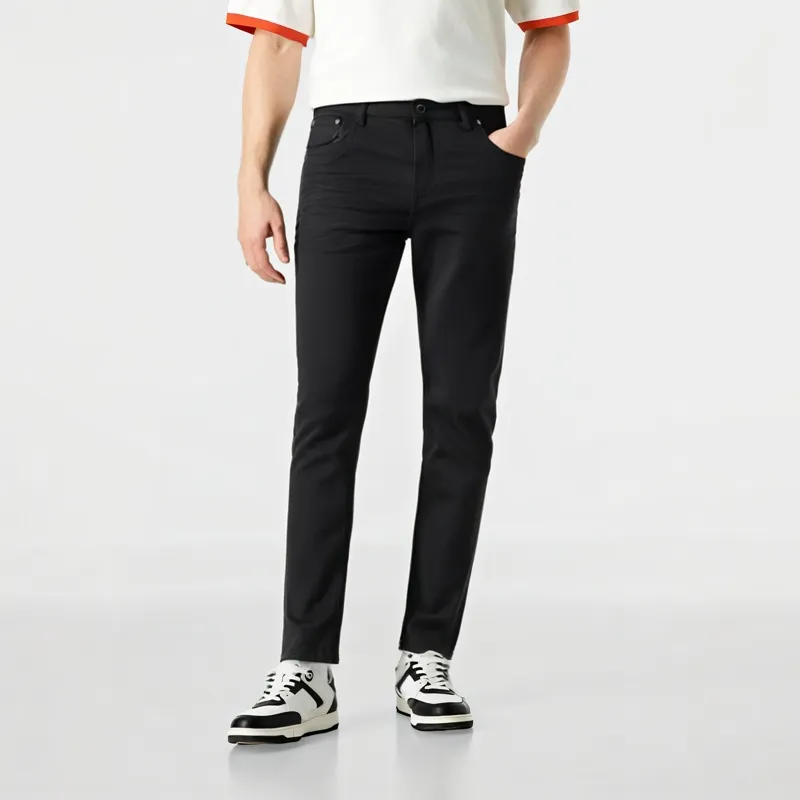 PEACEBIRD MEN Jeans Men Black 1 Classic Tight Fit-2