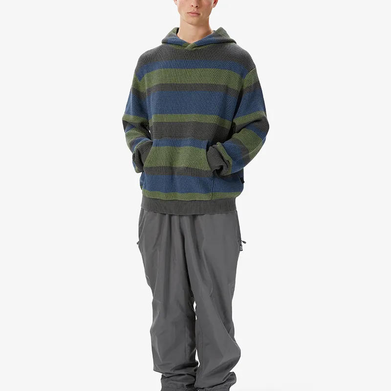 Thisisneverthat Striped Waffle Knit Hoodie-2