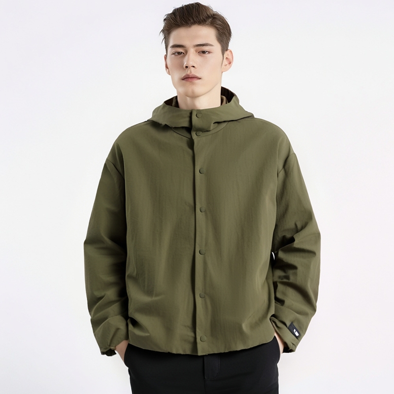 【FEAR OF GOD】essential Textured Nylon Hooded CoachesJacket Fear of God Essentials Hooded Textured Nylon Coach's Jacket