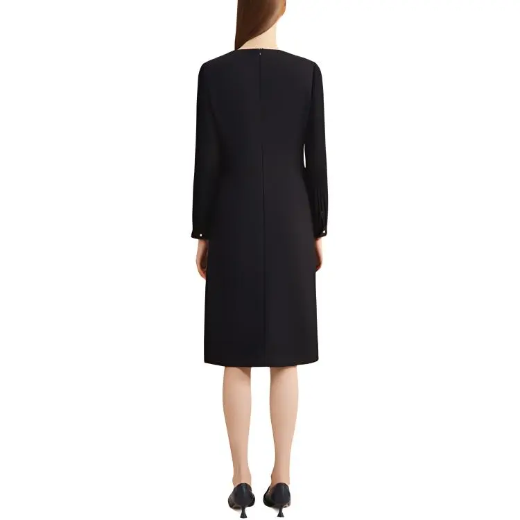 Yiner Long Sleeved Dresses Women's Black-2