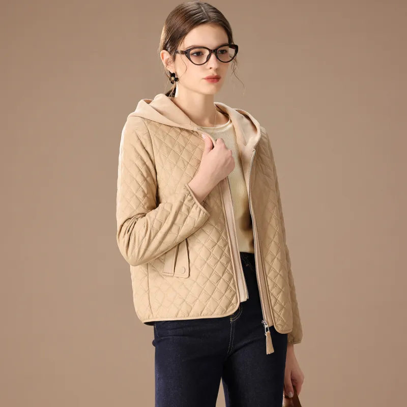 FENHONGMALI Puffer Jacket Women's Cocoa Apricot-4