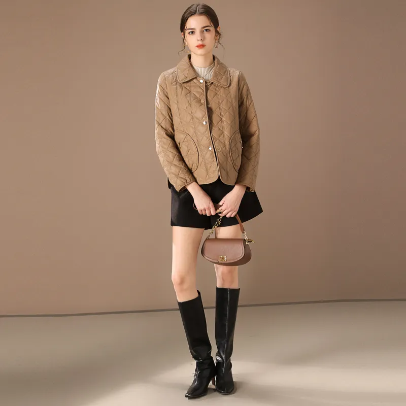 FENHONGMALI Puffer Jacket Women's Camel-1