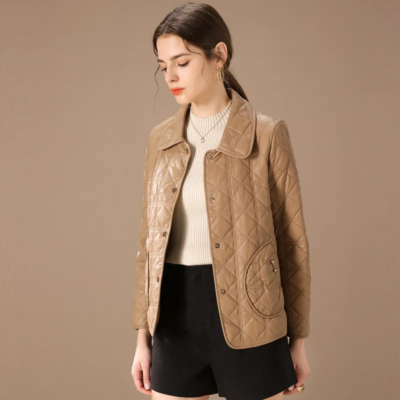 FENHONGMALI Puffer Jacket Women's Camel-2