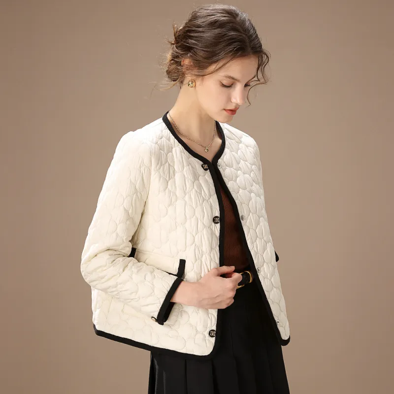 FENHONGMALI Puffer Jacket Women's Ecru-2