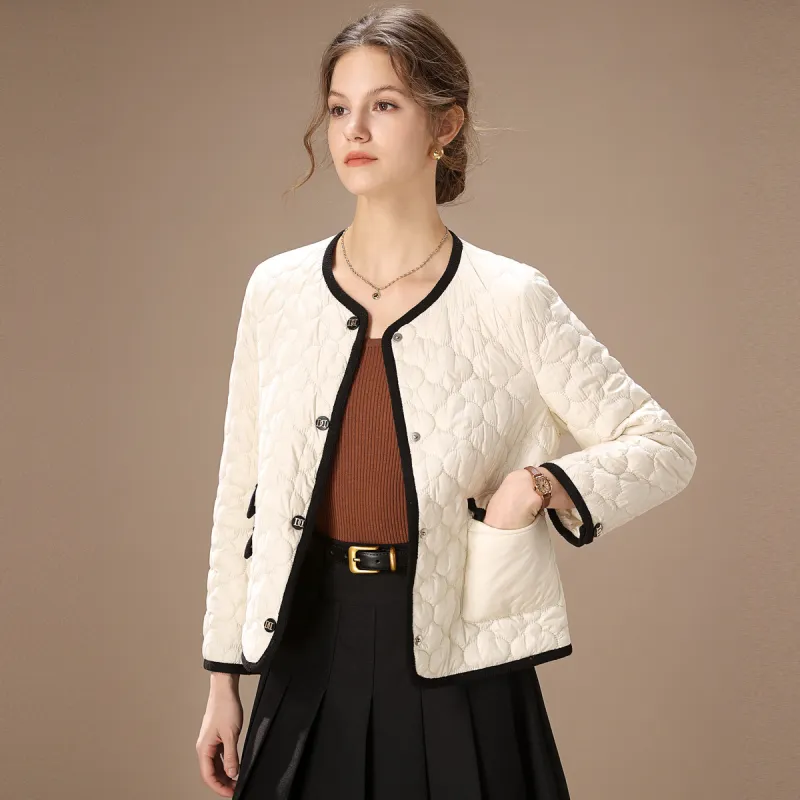 FENHONGMALI Puffer Jacket Women's Ecru-4