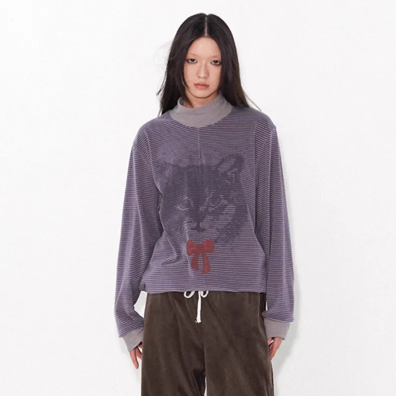 WULISHAONIAN T Shirt Unisex Gray Purple-3
