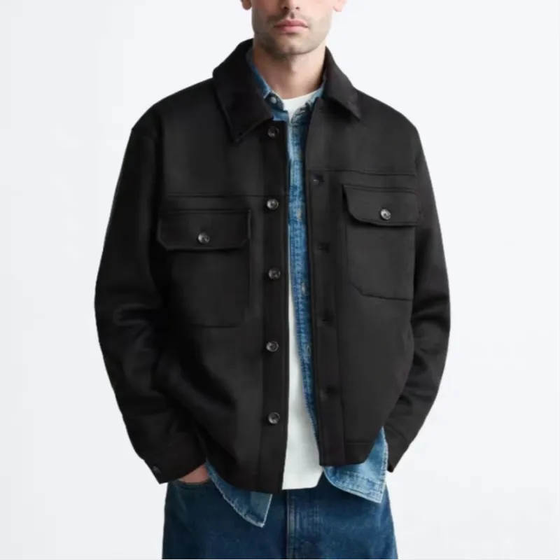 ZARA Jackets Men Black-3