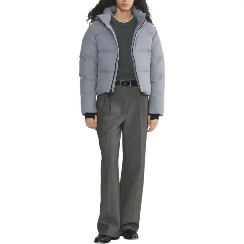 ARITZIA The Super Puff2OTM Shorty - RainstopTM Down Jacket Women's Shady Blue-3