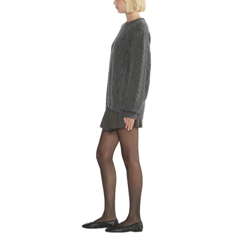ARITZIA Sunday Best Peggy Sweater Sweater Women's Heather Charcoal/Stone Phoebe Zhennan Charcoal-1