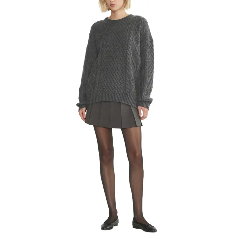 ARITZIA Sunday Best Peggy Sweater Sweater Women's Heather Charcoal/Stone Phoebe Zhennan Charcoal-2