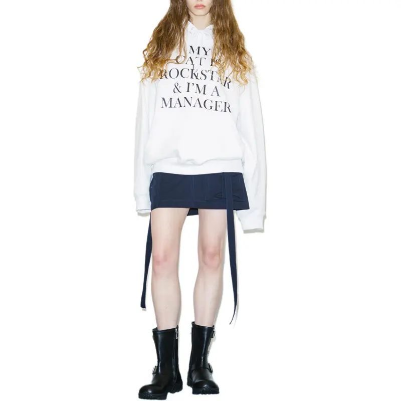 JOEGUSH Big Font Rockstar Hoodie Sweatshirt Unisex White/White-2