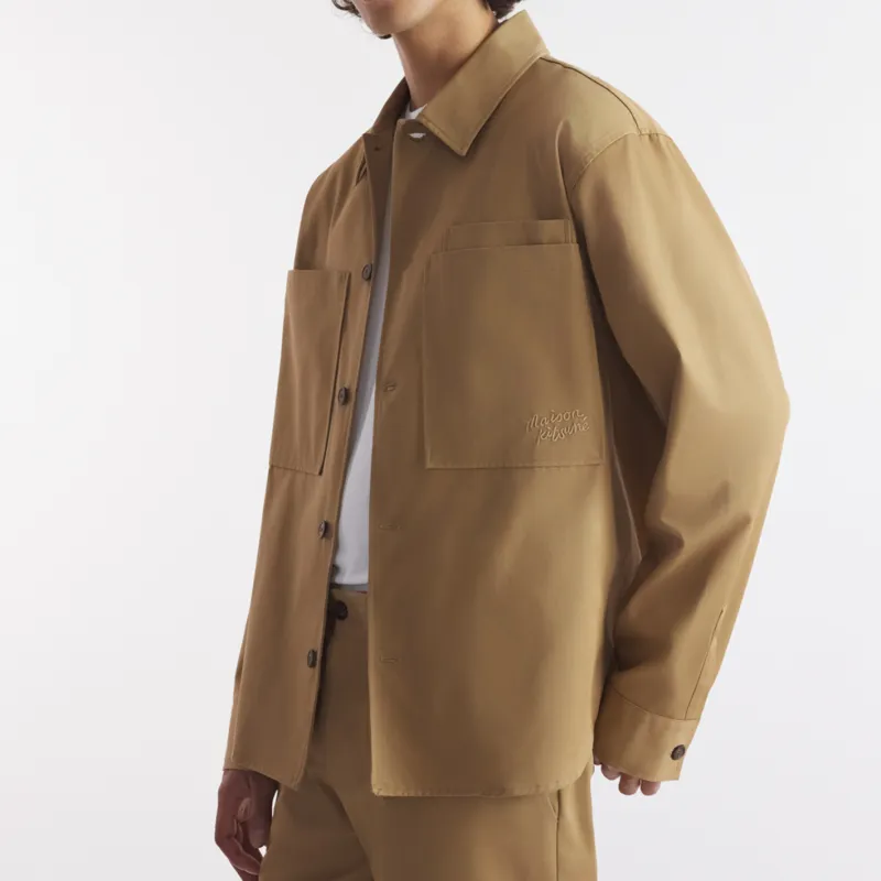 Maison Kitsune Logo Embroidered Buttoned Overshirt-3