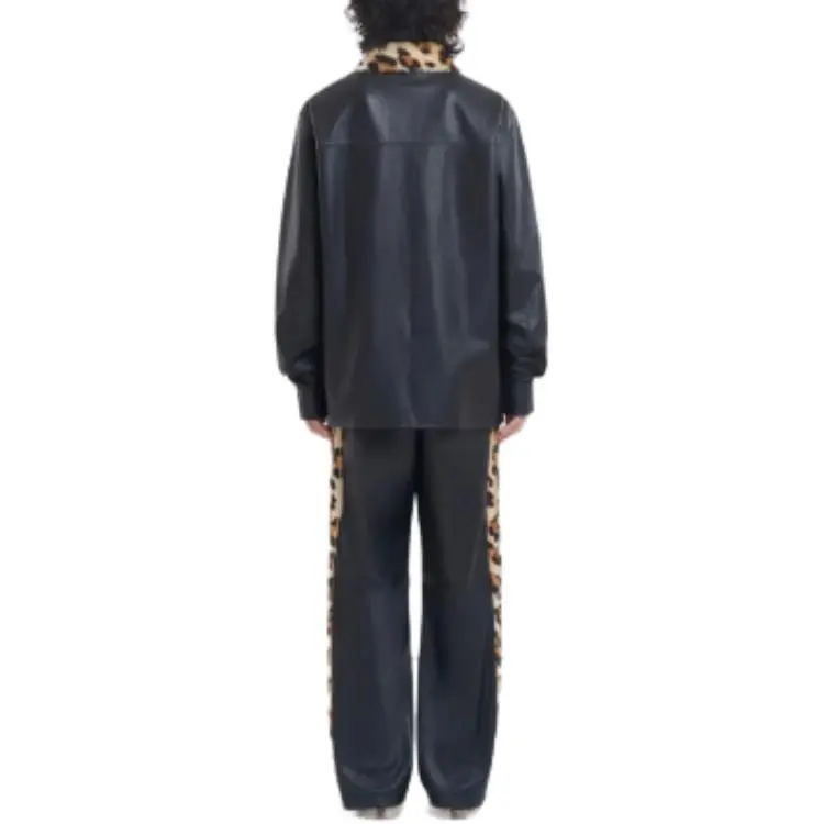 MARNI Leather Shirt With Shearling Collar-3
