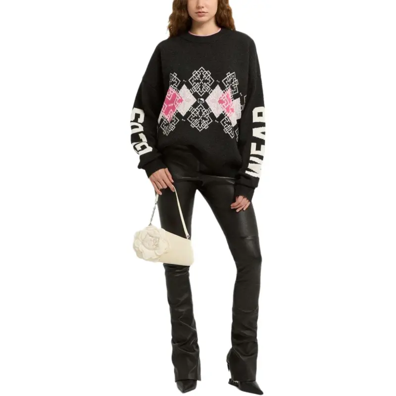 GCDS Hello Kitty Embroidered Argyle Jacquard Jumper-1