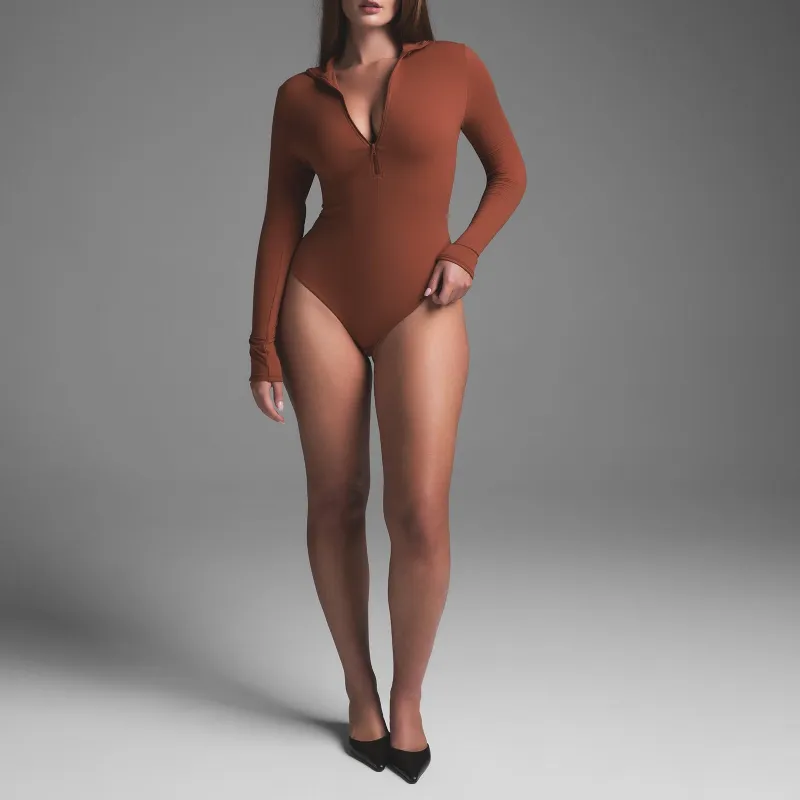 SKIMS FW24 FITS EVERYBODY ZIP BODYSUIT Bodysuits Women's SAFFRON/Saffron-1