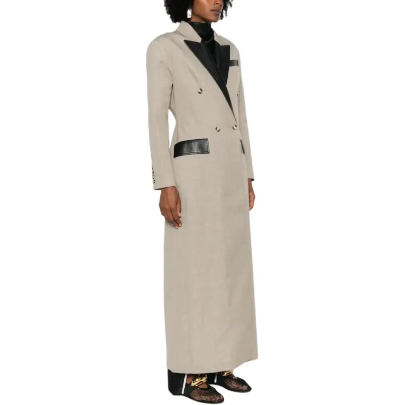 NANUSHKA Ferris Leather And Twill Suiting Coat-2