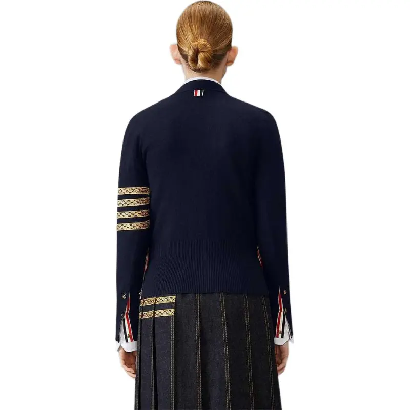 THOM BROWNE Snake embroidered Cashmere Cardigan-1