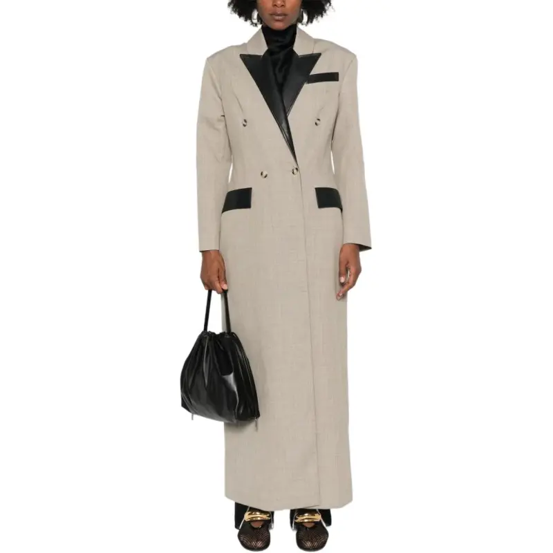 NANUSHKA Ferris Leather And Twill Suiting Coat-3