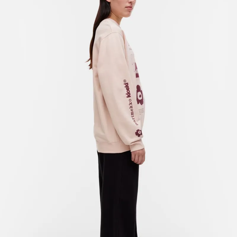 Marimekko Sweatshirt Unisex Light Rose Red-2