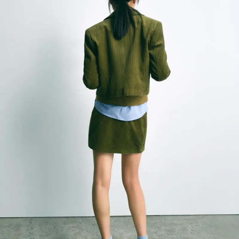 ZARA Jackets Coats Women's Medium Green-3