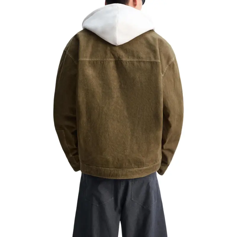 ZARA New Year Jackets Men Washed Green-4