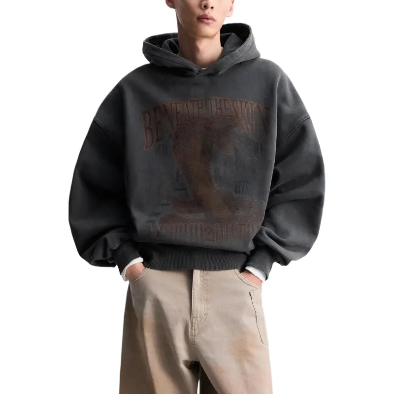 ZARA New Year Sweatshirts Men Coal Gray-2