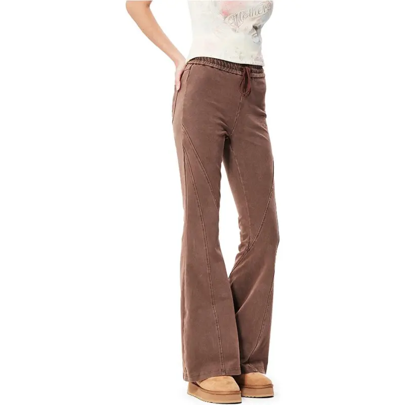 Ed Hardy FW24 Casual Pants Women's Ice Mocha Brown-4